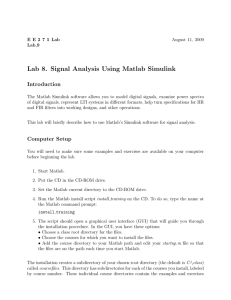 Lab 8. Signal Analysis Using Matlab Simulink