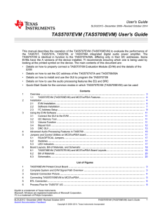 TAS5707/09EVM - User Guide (Rev. C)