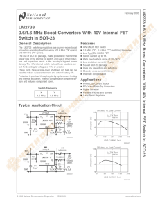LM2733 0.6/1.6 MHz Boost Converters With 40V Internal FET Switch