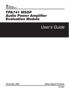 TPA741 MSOP Audio Power Amplifier EVM