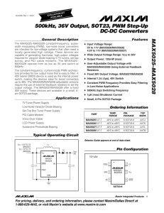 MAX5025–MAX5028 500kHz, 36V Output, SOT23, PWM Step