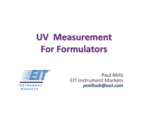 UV Measurement For Formulators