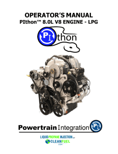 operator`s manual - Powertrain Integration