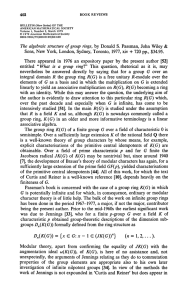 The algebraic structure of group rings, by Donald S. Passman, John