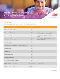 HSA Fee Schedule - ADP – Flexible Spending Accounts