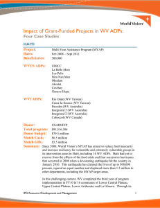 Impact of Grant-Funded Projects in WV ADPs