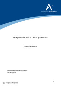 Multiple entries in GCSE / IGCSE qualifications