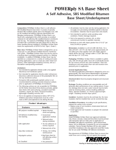 A Self Adhesive, SBS Modified Bitumen Base Sheet
