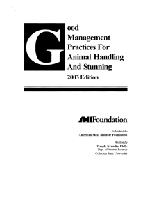 Good Management Practices for Animal Handling and