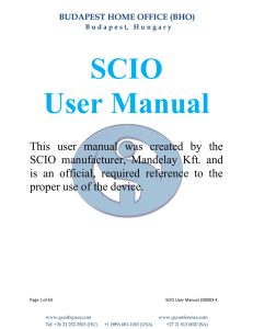 SCIO User Manual - SCIO