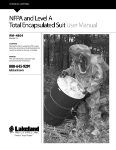 NFPA and Level A Total Encapsulated Suit User Manual