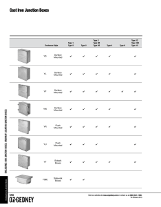 Y Series Cast Junction Box Catalog Pages