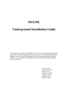 MTEMC Underground Installation Guide