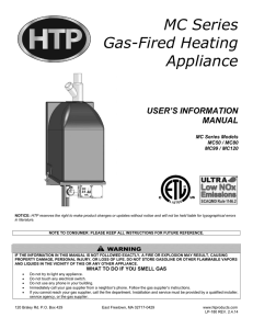 MC Series Gas-Fired Heating Appliance