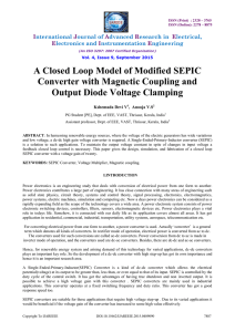 A Closed Loop Model of Modified SEPIC Converter with