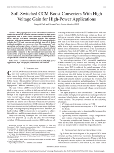 Soft-Switched CCM Boost Converters With High Voltage Gain for