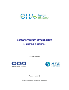 ENERGY EFFICIENCY OPPORTUNITIES IN ONTARIO HOSPITALS