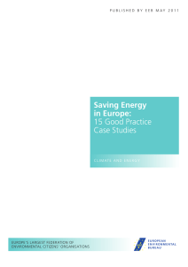 Saving Energy in Europe: 15 Good Practice Case Studies