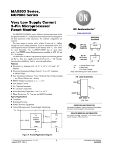 Very Low Supply Current 3-Pin Microprocessor Reset Monitor