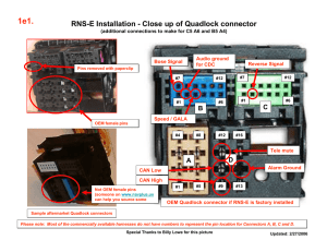RNS-E Installation - Close up of Quadlock connector