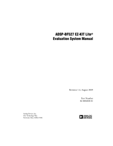 ADSP-BF527 EZ-KIT Lite® Evaluation System Manual