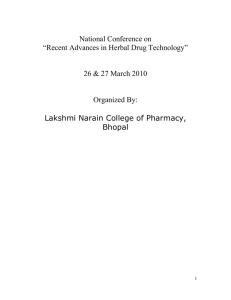 National Conference on “Recent Advances in Herbal Drug