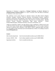 Department of chemistry is organizing a National Conference on