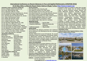 ICRAPAM 2016 CFP - ICRAPAM 2016-International Conference on