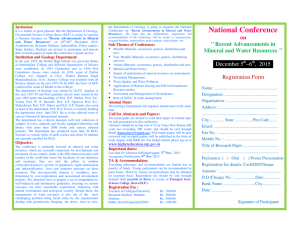 National Conference on "Recent Advancements in Mineral and