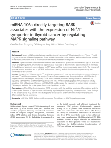miRNA-106a directly targeting RARB associates with the expression
