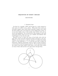SEQUENCES OF SODDY CIRCLES 1. Introduction Let there be a