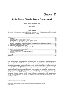 (2006) "Cyclic electron transfer around Photosystem I"