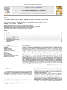 Electron tunneling through sensitizer wires bound to proteins