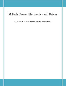 M.Tech: Power Electronics and Drives