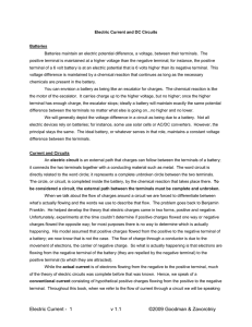 Electric Current and DC Circuits Chapter