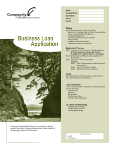 Business Loan Application - Community Futures Alberni Clayoquot