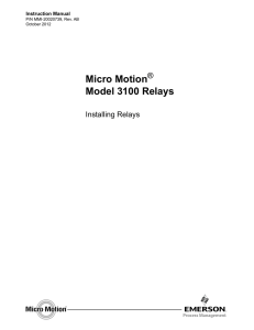 Model 3100 Relays - Spartan Controls