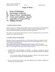 Scope of Work I. Scope of Solicitation II. Instructions