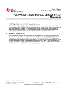 AN-2070 AVS Adaptor Board for USB AVS System Mainboards (Rev
