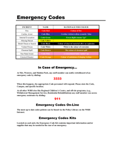 Emergency Codes - Windsor Regional Hospital