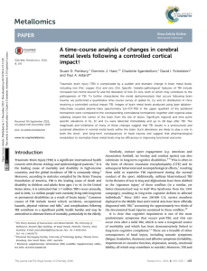 A time-course analysis of changes in cerebral