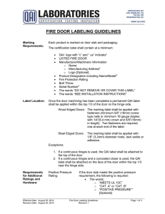 Fire Door Labeling requirements