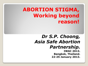 Dr S.P. Choong, Asia Safe Abortion Partnership.