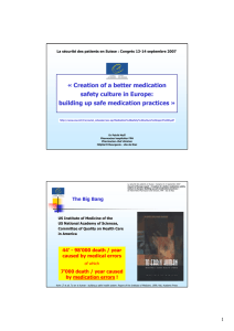 « Creation of a better medication safety culture in Europe: building