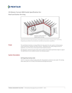 Roof and Gutter De-Icing Specification
