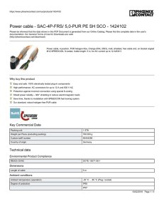 Power cable - SAC-4P-FRS/ 5,0-PUR PE SH SCO