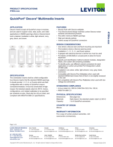 QuickPort® Decora® Multimedia Inserts