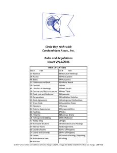 Circle Bay Yacht club Condominium Assoc., Inc. Rules and