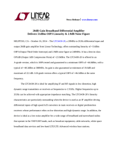 20dB Gain Broadband Differential Amplifier Delivers 51dBm OIP3