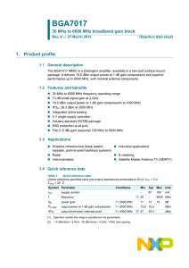 BGA7017 30 MHz to 6000 MHz broadband gain block